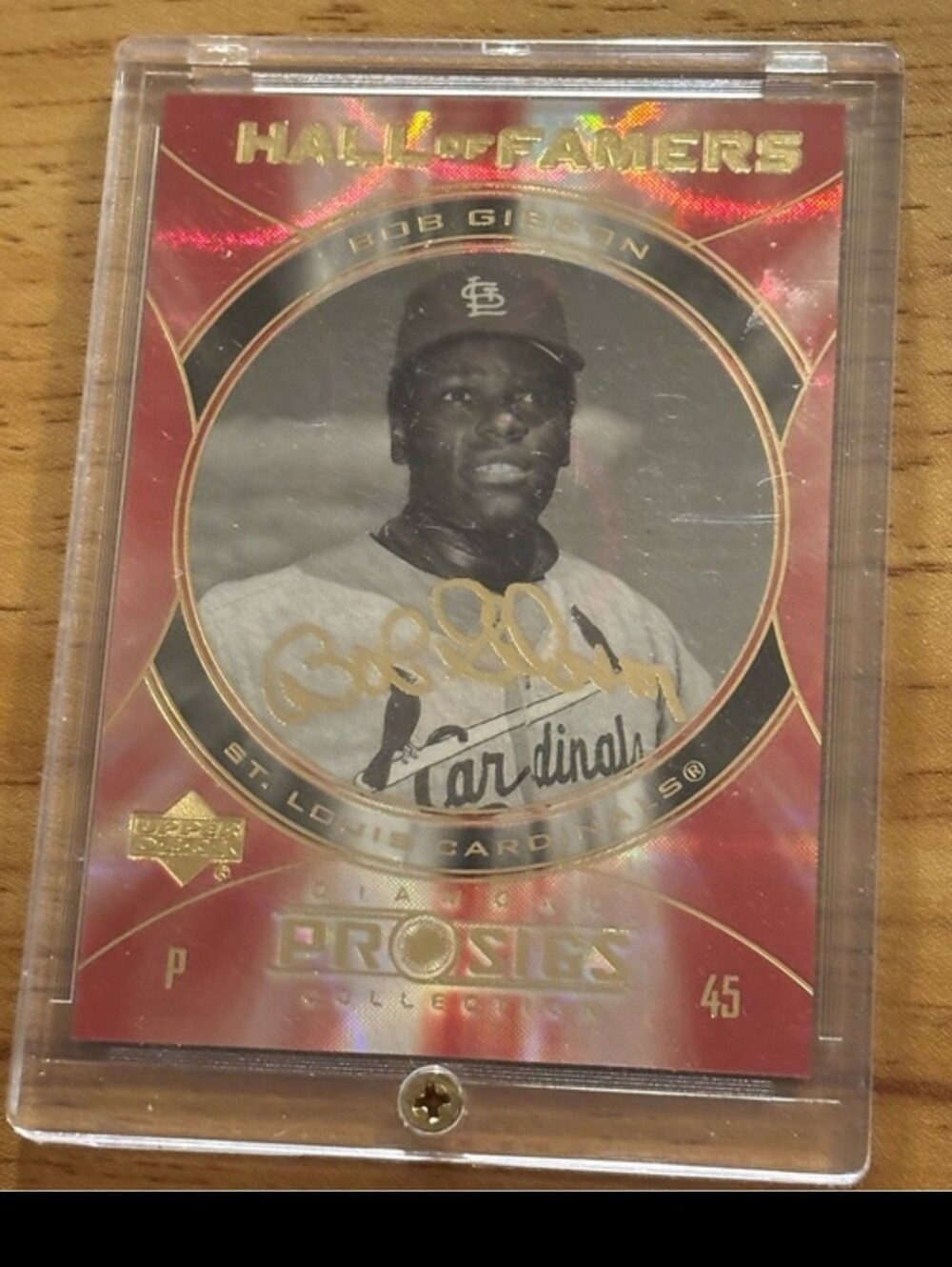 2004 Upper Deck Hall of Famers Bob Gibson Cardinals Diamond Pro Signatures HF-4
